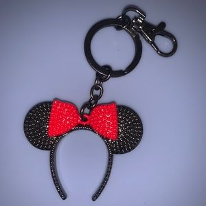 Disney Parks Minnie Mouse Headband Metal Keychain